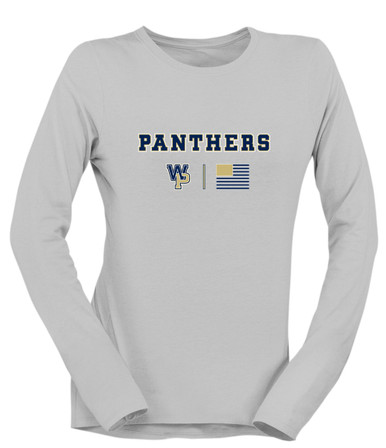 West Park Panthers WP Script Team Colors Flag Women's LS T-Shirt