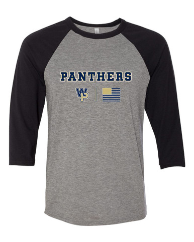 West Park Panthers WP Script Team Colors Flag Women's Baseball T-Shirt