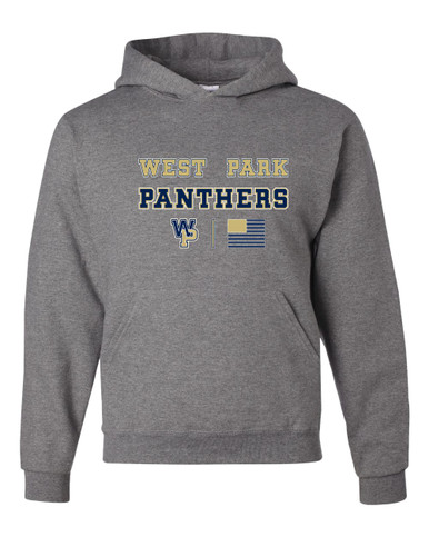 West Park Panthers WP Script Spirit Flag Men's Premium Hoodie