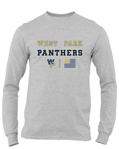 West Park Panthers WP Script Spirit Flag Men's LS T-Shirt