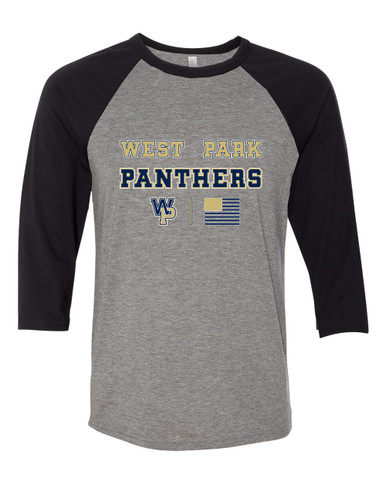 West Park Panthers WP Script Spirit Flag Men's Baseball T-Shirt