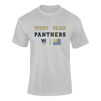 West Park Panthers WP Script Spirit Flag Men's SS T-Shirt