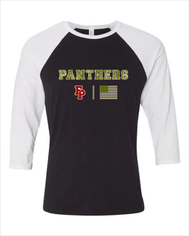 Forest Park Panthers Camo Flag Men's Baseball T-Shirt