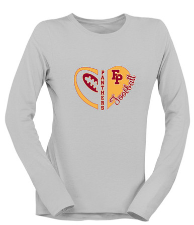 Forest Park Panthers Heart Football Women's LS T-Shirt