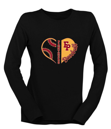 Forest Park Panthers Heart Baseball Women's Premium LS T-Shirt