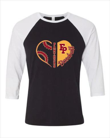 Forest Park Panthers Heart Baseball Women's Baseball T-Shirt