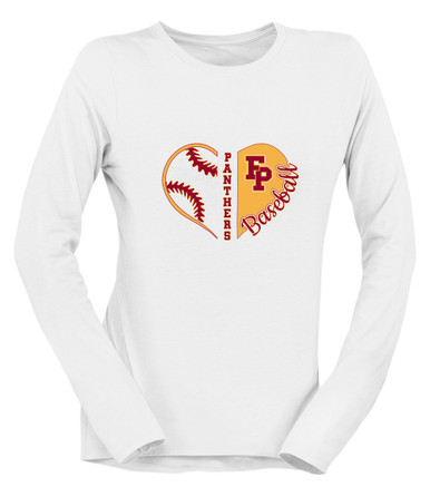 Forest Park Panthers Heart Baseball Women's LS T-Shirt