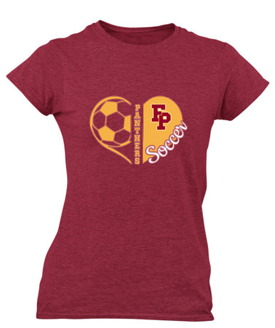 Forest Park Panthers Heart Soccer Women's SS T-Shirt