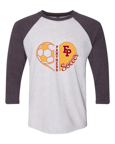 Forest Park Panthers Heart Soccer Women's Baseball T-Shirt