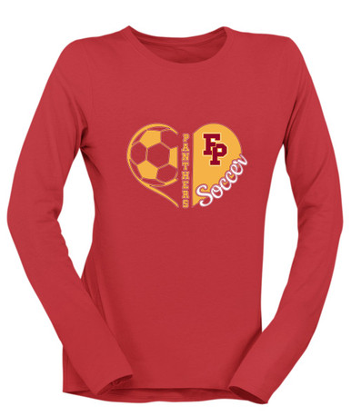 Forest Park Panthers Heart Soccer Women's LS T-Shirt