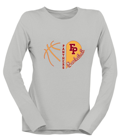 Forest Park Panthers Heart Basketball Women's Premium LS T-Shirt