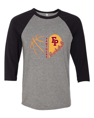 Forest Park Panthers Heart Basketball Women's Baseball T-Shirt