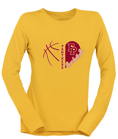 Forest Park Panthers Heart Basketball Women's LS T-Shirt