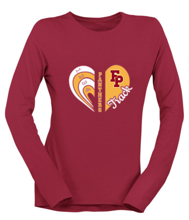 Forest Park Panthers Heart Track Women's Premium LS T-Shirt