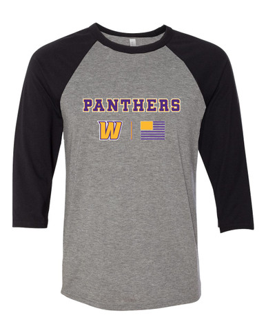Wenatchee Panthers Team Colors Flag Women's Baseball T-Shirt