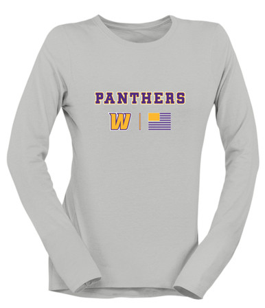 Wenatchee Panthers Team Colors Flag Women's Premium LS T-Shirt