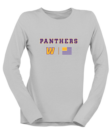 Wenatchee Panthers Team Colors Flag Women's LS T-Shirt