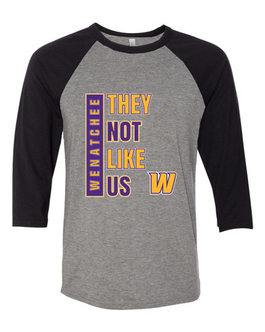 Wenatchee Panthers They Not Like Us #1 Women's Baseball T-Shirt
