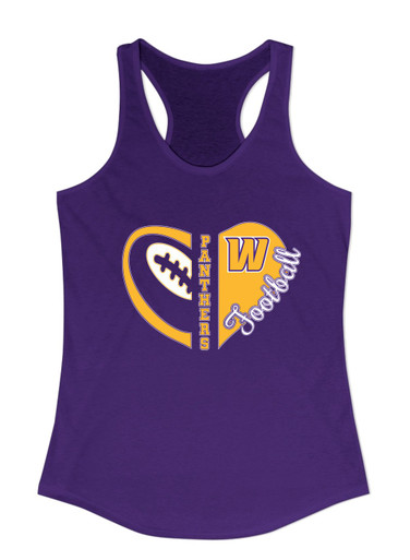 Wenatchee Panthers Heart Football Women's Tank Top