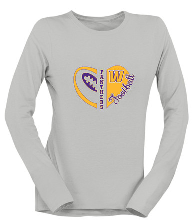 Wenatchee Panthers Heart Football Women's Premium LS T-Shirt