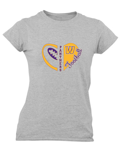 Wenatchee Panthers Heart Football Women's SS T-Shirt