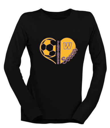 Wenatchee Panthers Heart Soccer Women's Premium LS T-Shirt