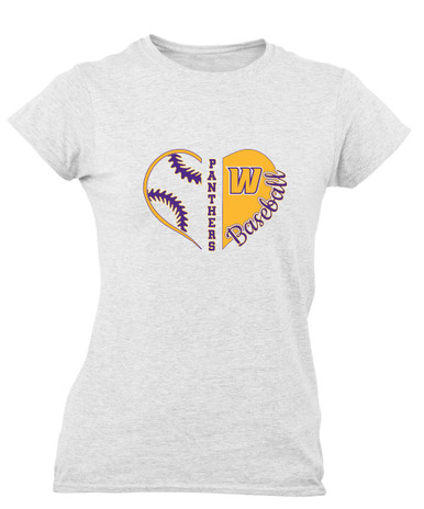 Wenatchee Panthers Heart Baseball Women's Premium SS T-Shirt