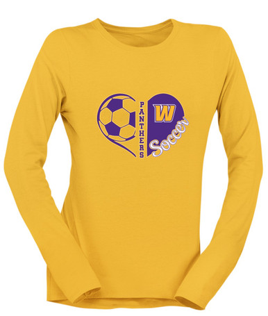 Wenatchee Panthers Heart Soccer Women's LS T-Shirt