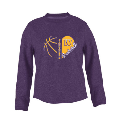 Wenatchee Panthers Heart Basketball Women's Sweatshirt