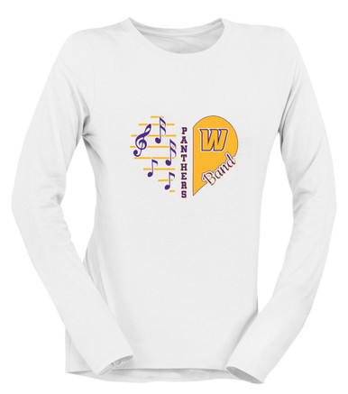 Wenatchee Panthers Heart Band Women's LS T-Shirt