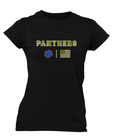 Hermitage Panthers Camo Flag Women's SS T-Shirt