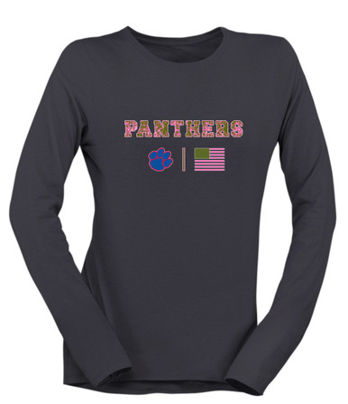 Hermitage Panthers Pink Camo Flag Women's Premium LS T-Shirt