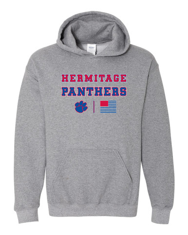 Hermitage Panthers Spirit Flag Men's Hoodie