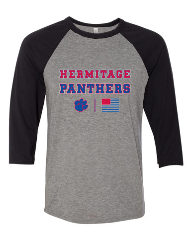 Hermitage Panthers Spirit Flag Men's Baseball T-Shirt