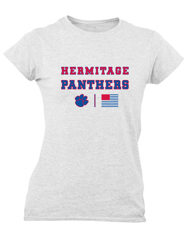 Hermitage Panthers Spirit Flag Women's Premium SS T-Shirt