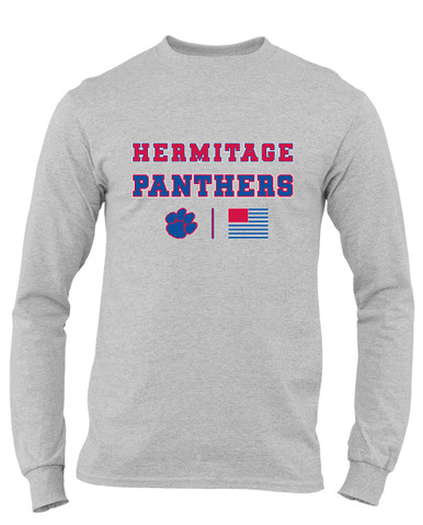 Hermitage Panthers Spirit Flag Men's Premium LS T-Shirt