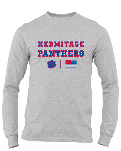 Hermitage Panthers Spirit Flag Men's LS T-Shirt