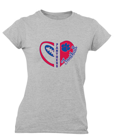 Hermitage Panthers Heart Football Women's Premium SS T-Shirt