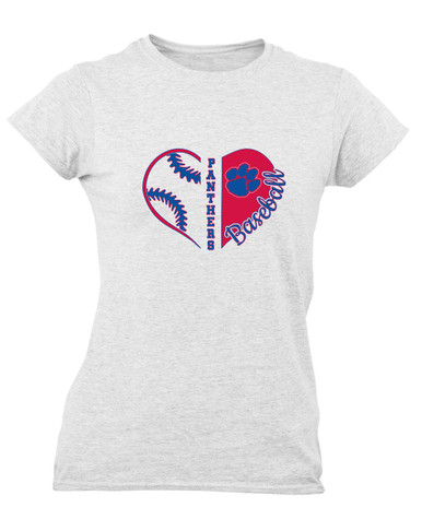 Hermitage Panthers Heart Baseball Women's SS T-Shirt