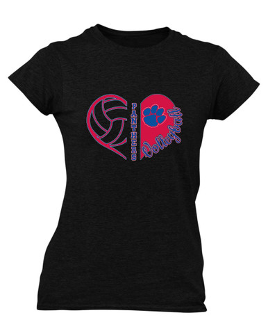 Hermitage Panthers Heart Volleyball Women's Premium SS T-Shirt