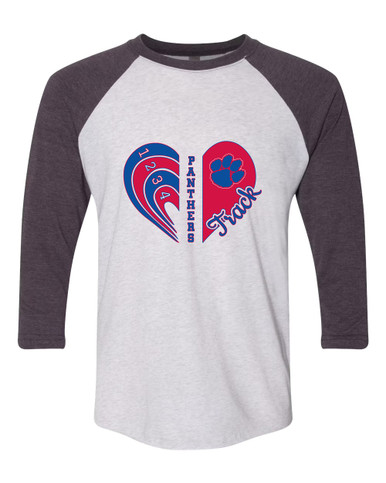 Hermitage Panthers Heart Track Women's Baseball T-Shirt