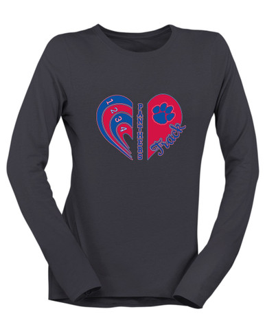Hermitage Panthers Heart Track Women's LS T-Shirt