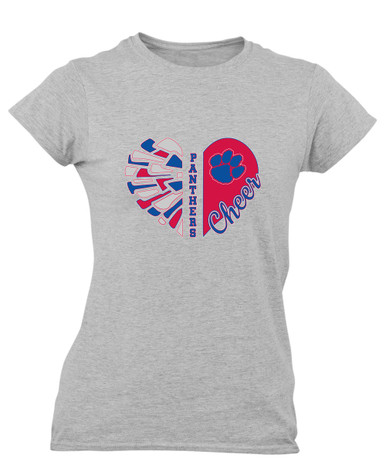 Hermitage Panthers Heart Cheer Women's SS T-Shirt