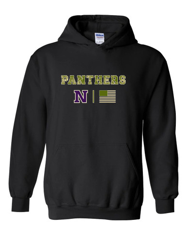 Navarro Panthers N Script Camo Flag Men's Hoodie