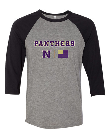 Navarro Panthers N Script Team Colors Flag Women's Baseball T-Shirt