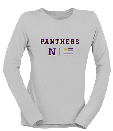 Navarro Panthers N Script Team Colors Flag Women's LS T-Shirt