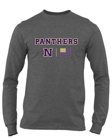 Navarro Panthers N Script Team Colors Flag Men's LS T-Shirt