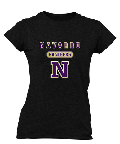 Navarro Panthers N Script Mascot #3 Women's Premium SS T-Shirt