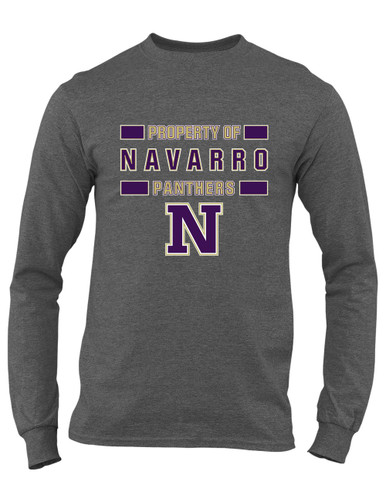 Navarro Panthers N Script Property Of Men's LS T-Shirt