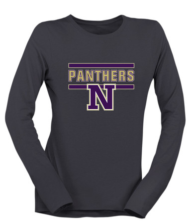 Navarro Panthers N Script Mascot #5 Women's Premium LS T-Shirt